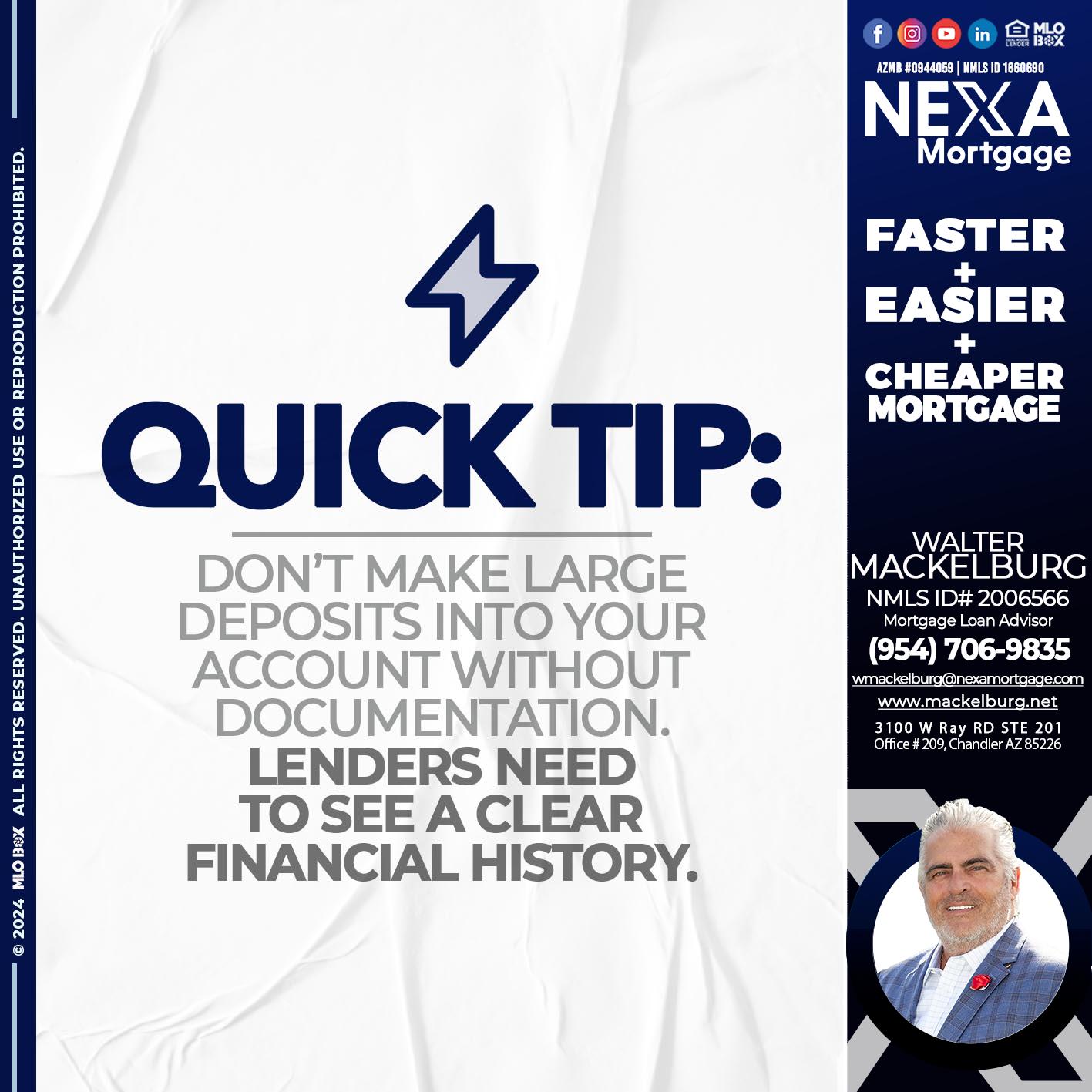 quick tip - Walter Mackelburg -Mortgage Loan Officer