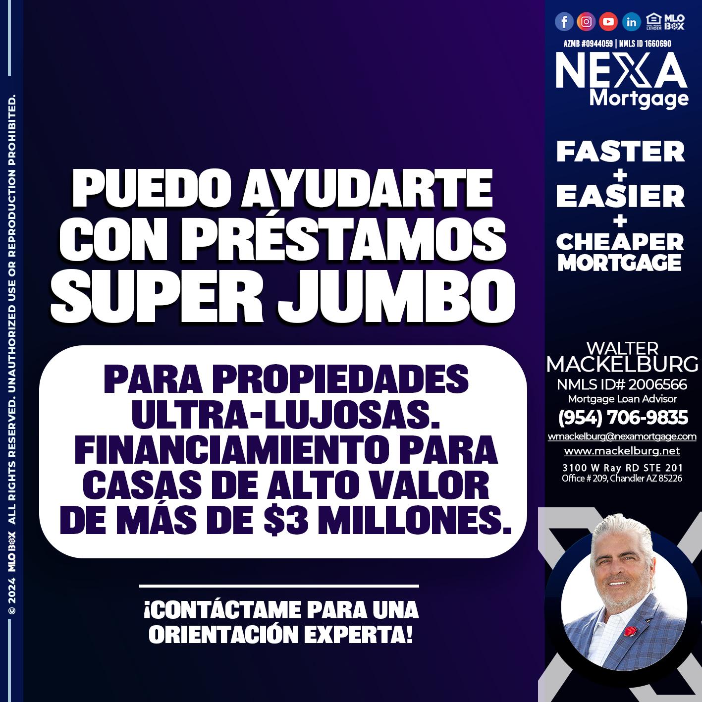 PRESTAMOS JUMBO - Walter Mackelburg -Mortgage Loan Officer