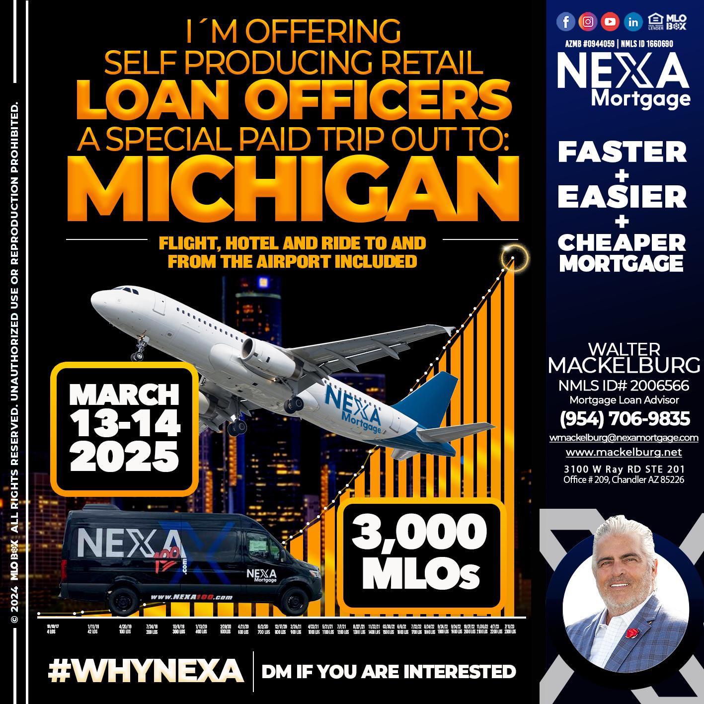 MICHIGAN TRIP - Walter Mackelburg -Mortgage Loan Officer