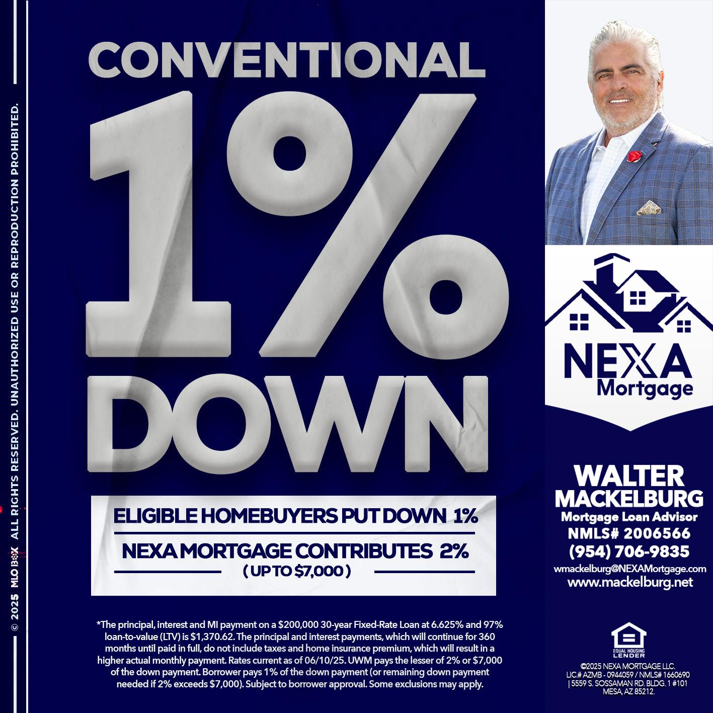 CONVENTIONAL - Walter Mackelburg -Mortgage Loan Officer