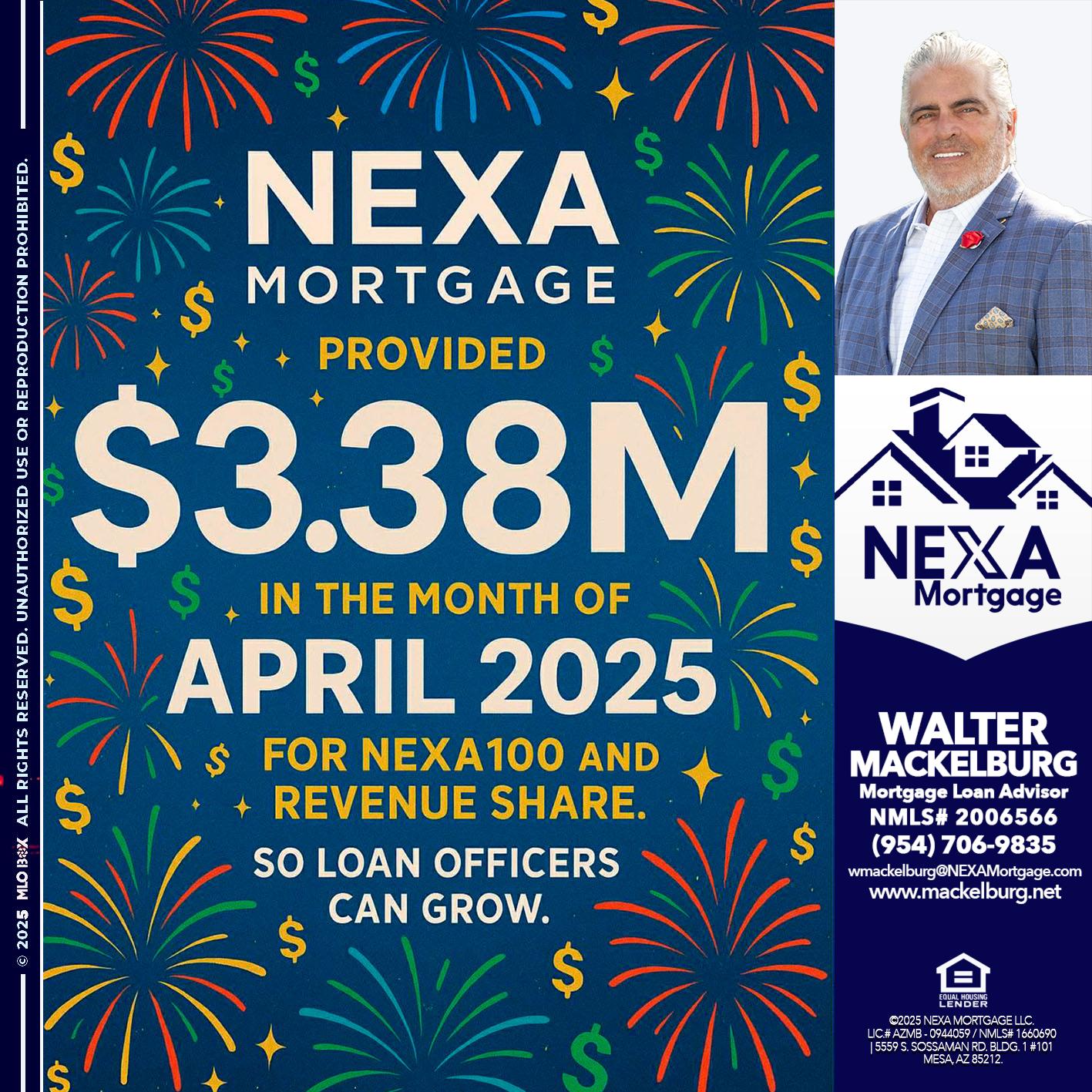 $3.38M - Walter Mackelburg -Mortgage Loan Officer