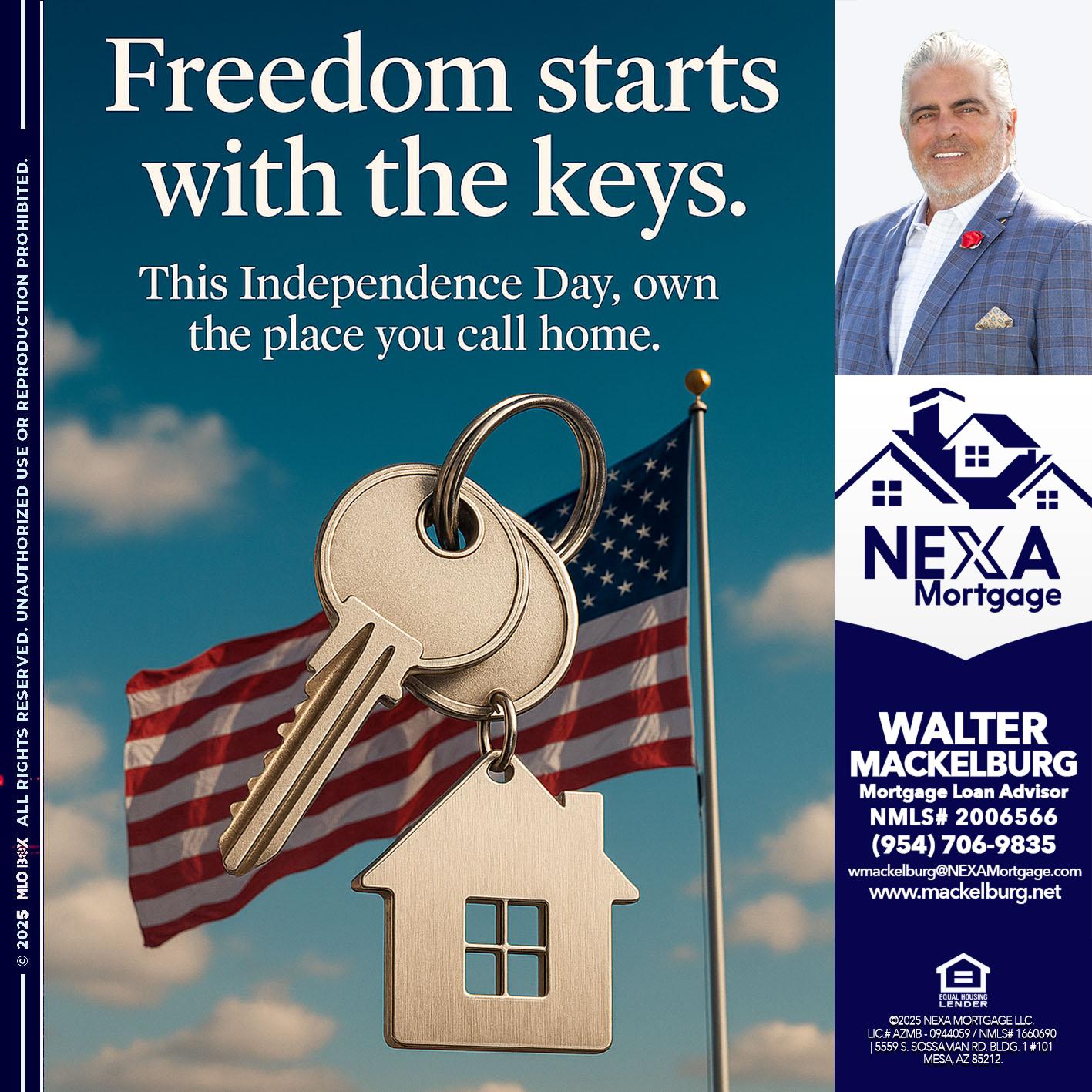 FREEDOM STARTS - Walter Mackelburg -Mortgage Loan Officer