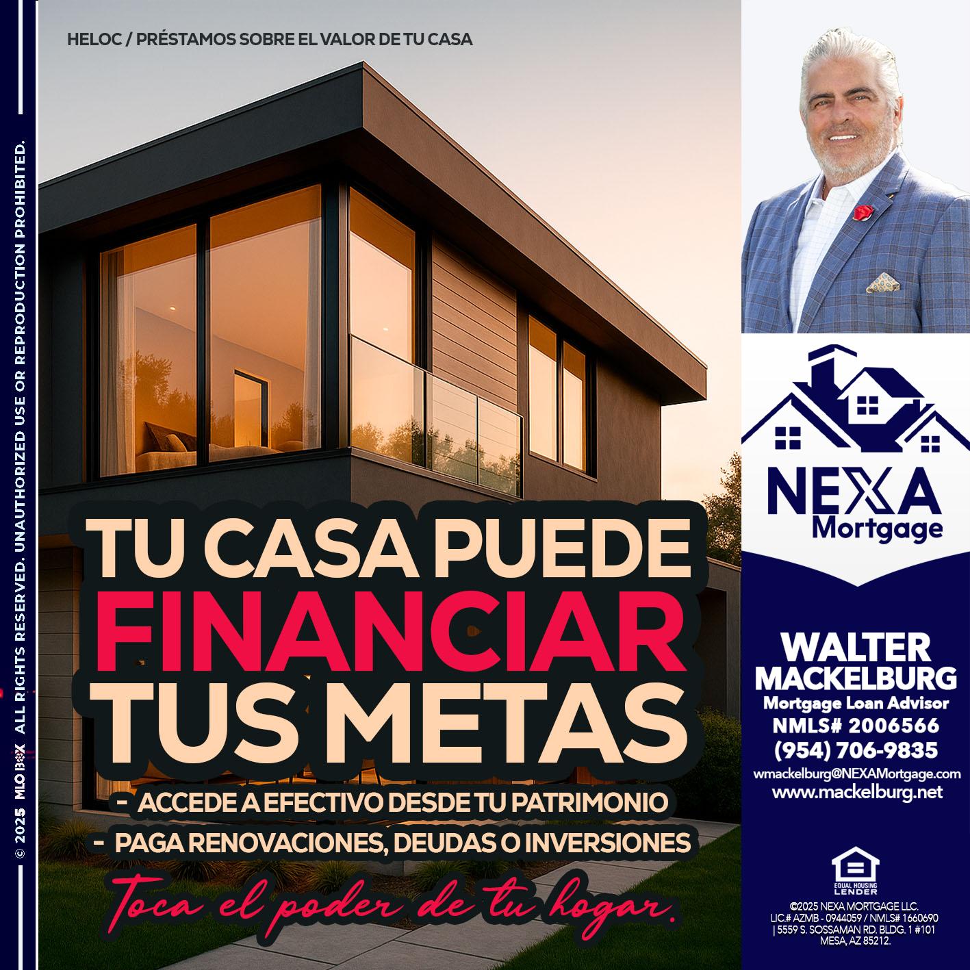 TU CASA PUEDE - Walter Mackelburg -Mortgage Loan Officer